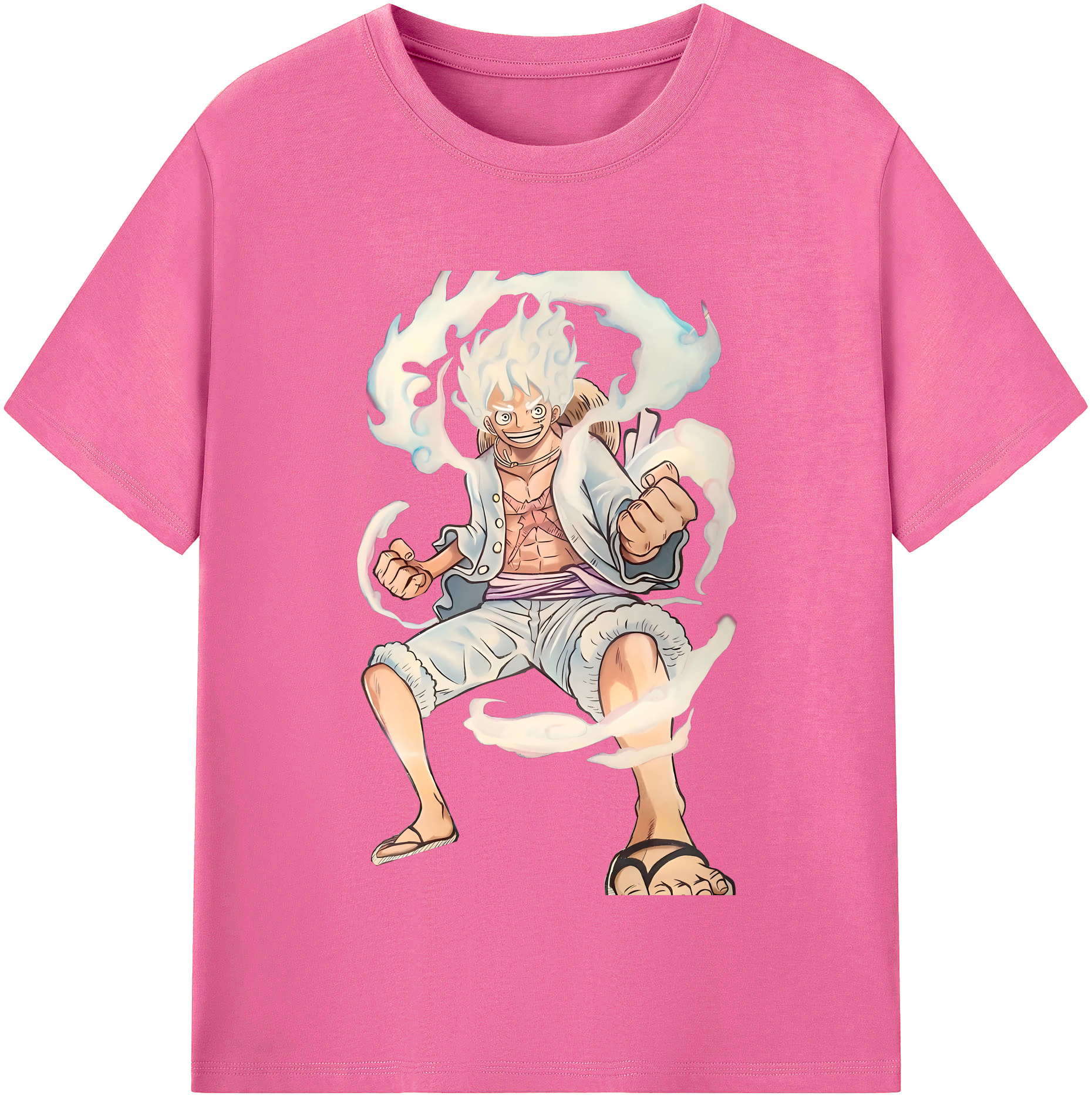 ワンピース モンキー・D・ルフィ ONE PIECE Monkey D. Luffy レディースカジュアルプリントTシャツ（綿100％）